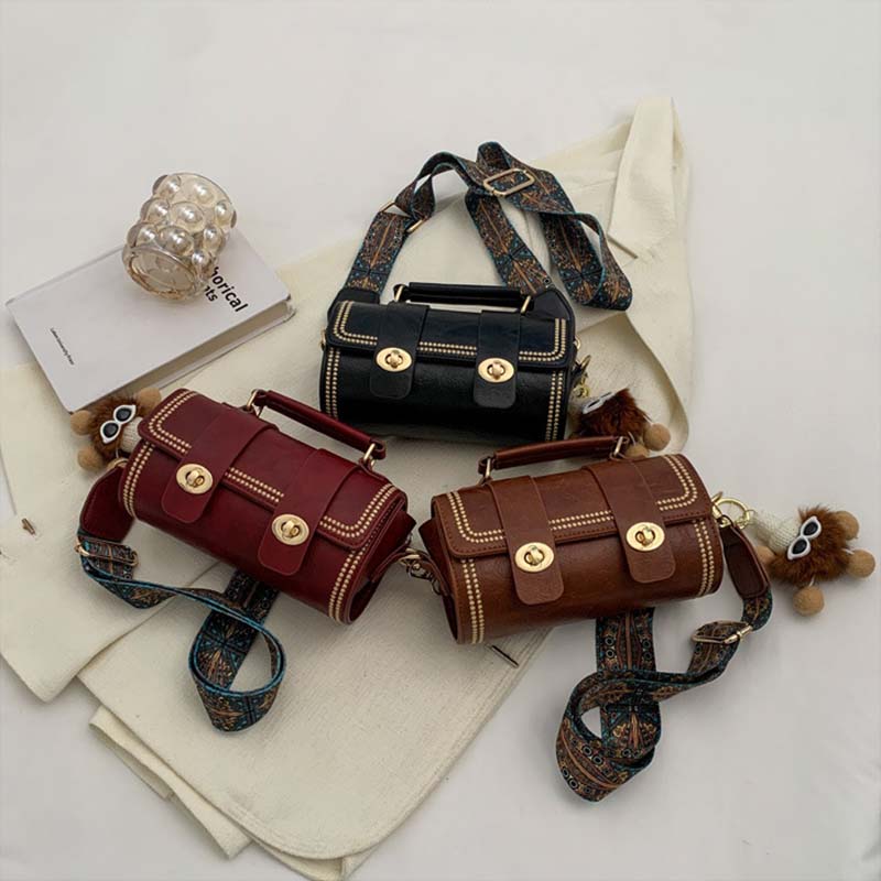 Mini Boston Bucket Bag mit Schulterriemen
