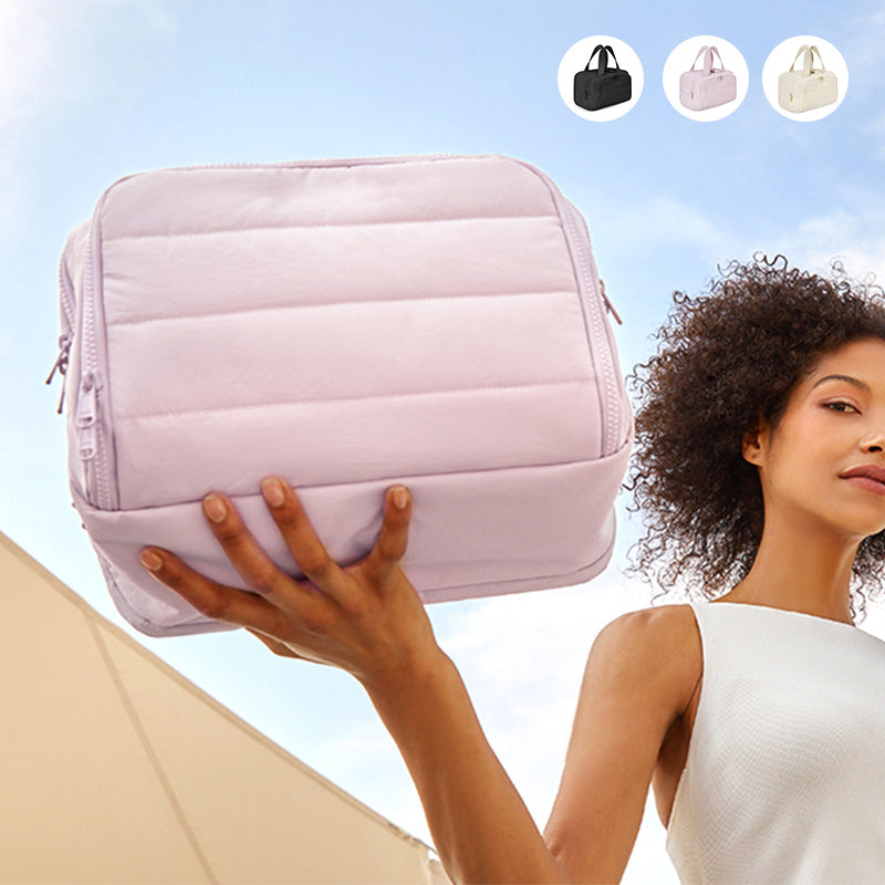 Große, weit zu öffnende Reise-Make-up-Tasche