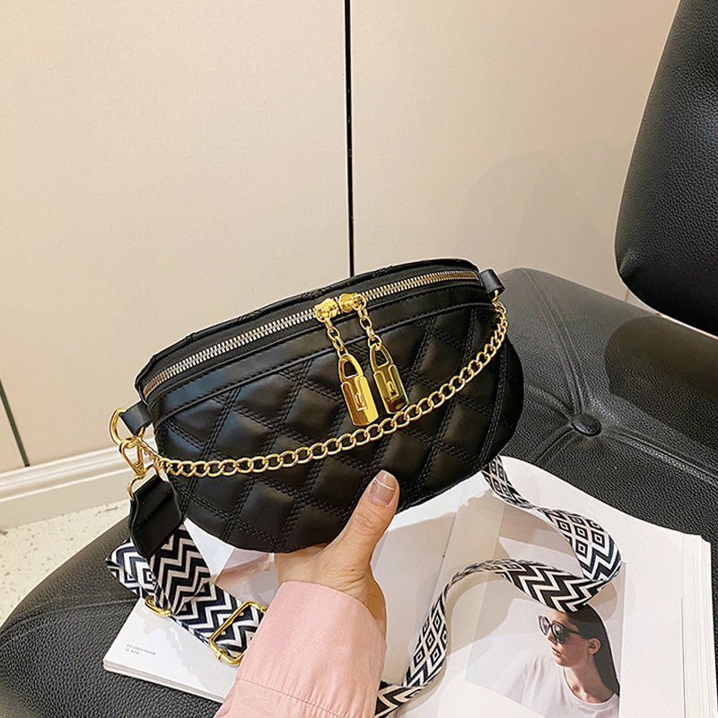 Vielseitige Brusttasche mit Karomuster