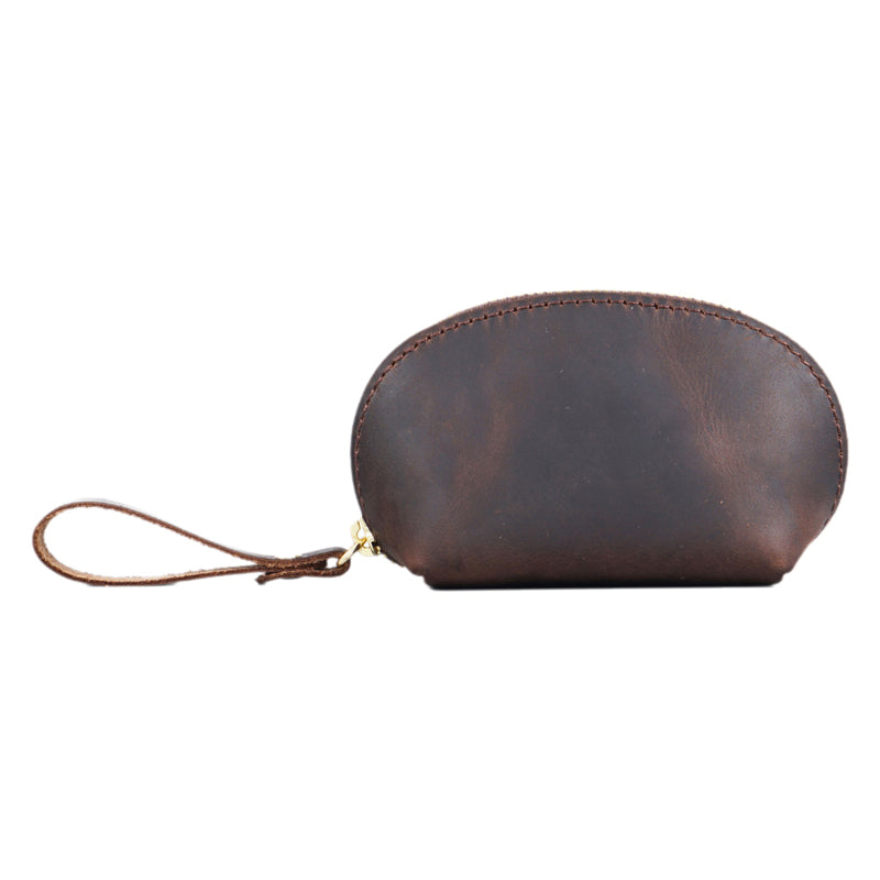 Kleine Münztasche aus Leder mit Reißverschluss
