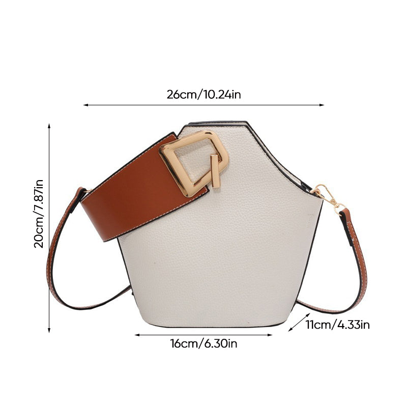 Schlichte kontrastfarbene Schulter-Eimertasche