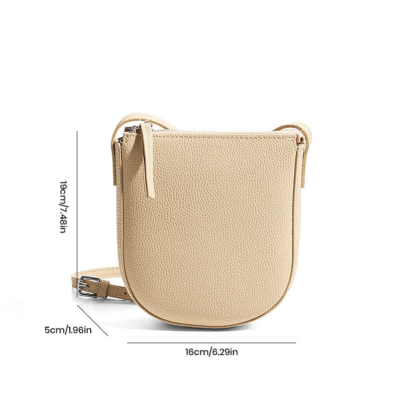 Schlichte, einfarbige Crossbody-Tasche aus Leder