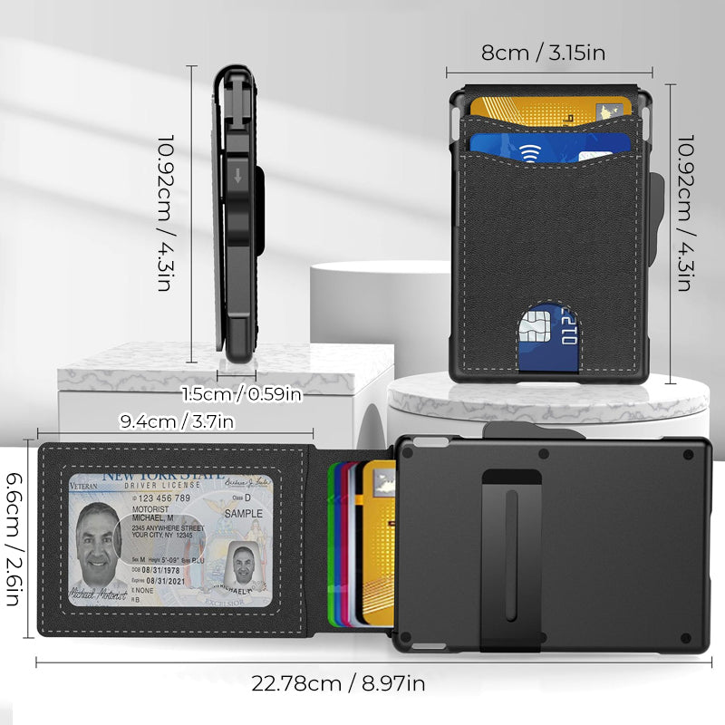 Herren Business-Stil PU-Leder Kartenfächer für AirTag