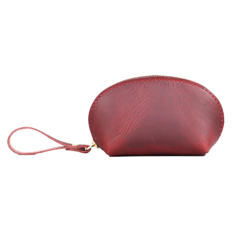 Kleine Münztasche aus Leder mit Reißverschluss