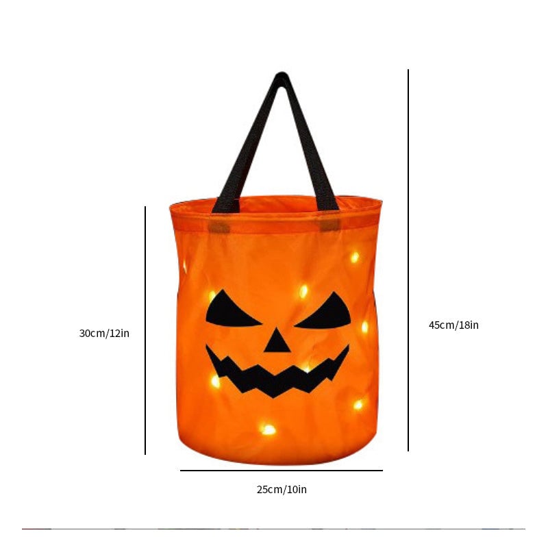 Personalisierbarer Leuchtender Halloween-Kürbis-Beutel