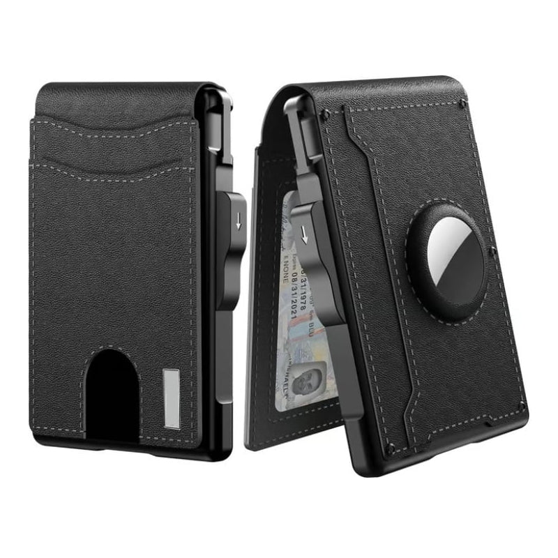 Herren Business-Stil PU-Leder Kartenfächer für AirTag