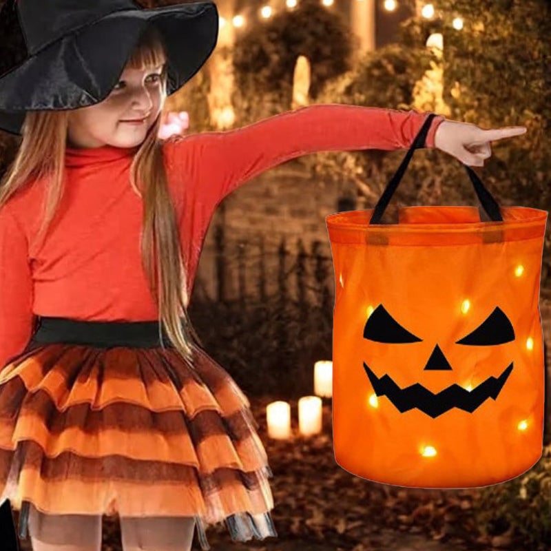 Personalisierbarer Leuchtender Halloween-Kürbis-Beutel