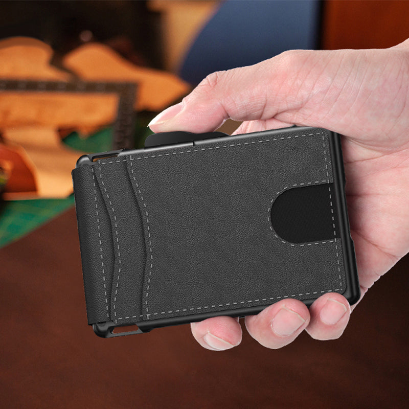 Herren Business-Stil PU-Leder Kartenfächer für AirTag