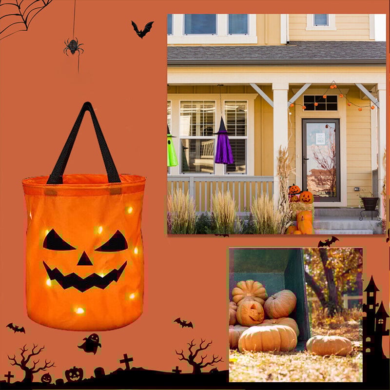 Personalisierbarer Leuchtender Halloween-Kürbis-Beutel