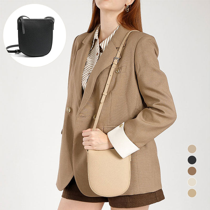Schlichte, einfarbige Crossbody-Tasche aus Leder