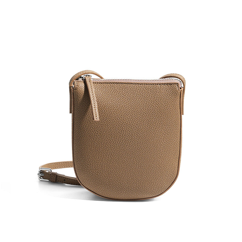 Schlichte, einfarbige Crossbody-Tasche aus Leder