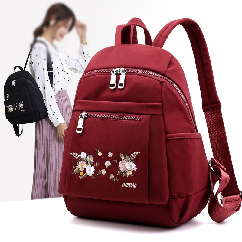 Lässiger modischer bestickter Nylonrucksack für Damen