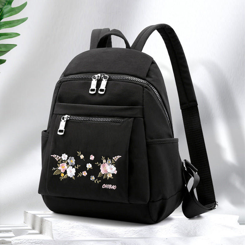 Lässiger modischer bestickter Nylonrucksack für Damen
