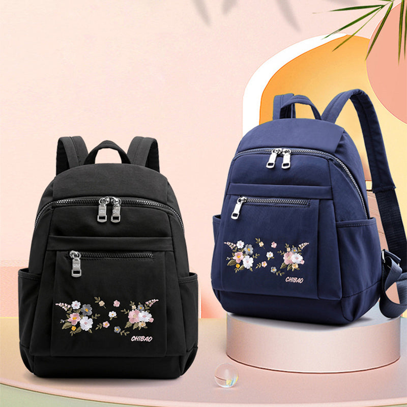 Lässiger modischer bestickter Nylonrucksack für Damen