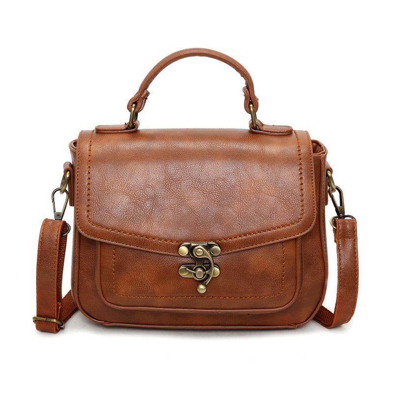 Damen Vintage Einzigartige Ledertasche mit Schnalle