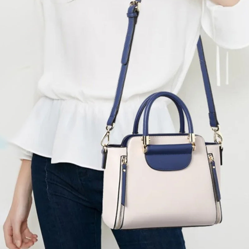 Modische Kontrast-Handtasche Aus PU-Leder