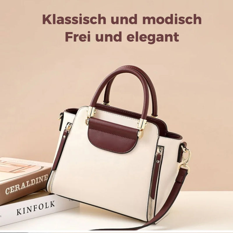 Modische Kontrast-Handtasche Aus PU-Leder