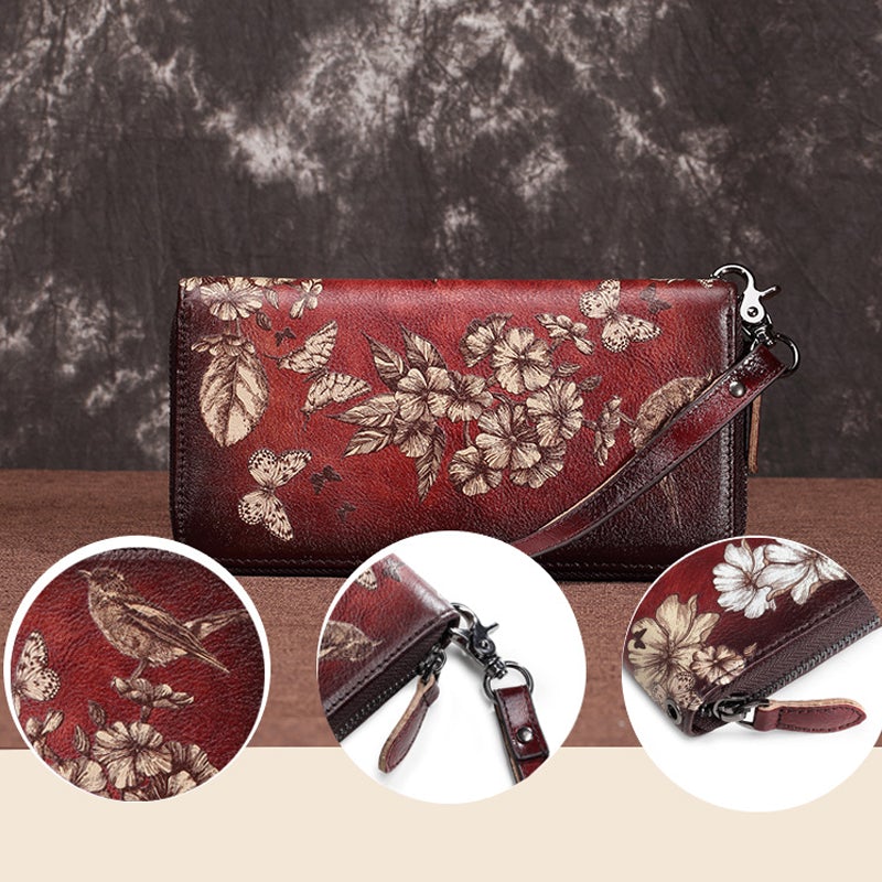 Damen Geldbörse Mit Vintage-Print