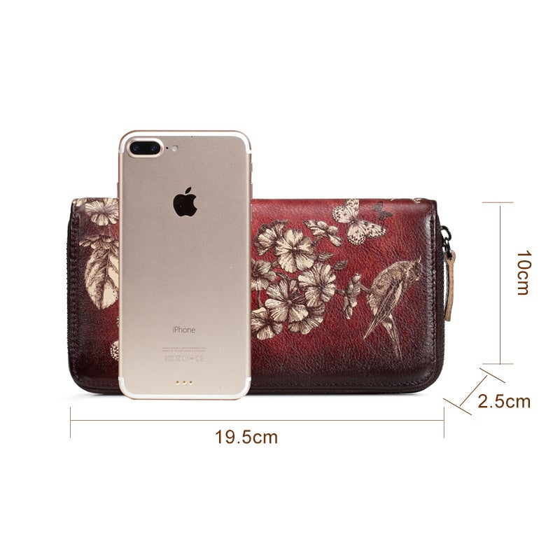 Damen Geldbörse Mit Vintage-Print