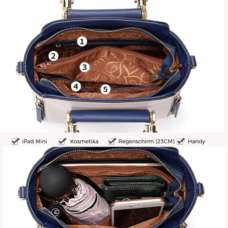Modische Kontrast-Handtasche Aus PU-Leder