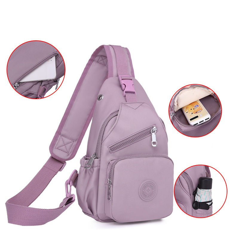 Damen-Schultertasche aus Segeltuch mit mehreren Taschen