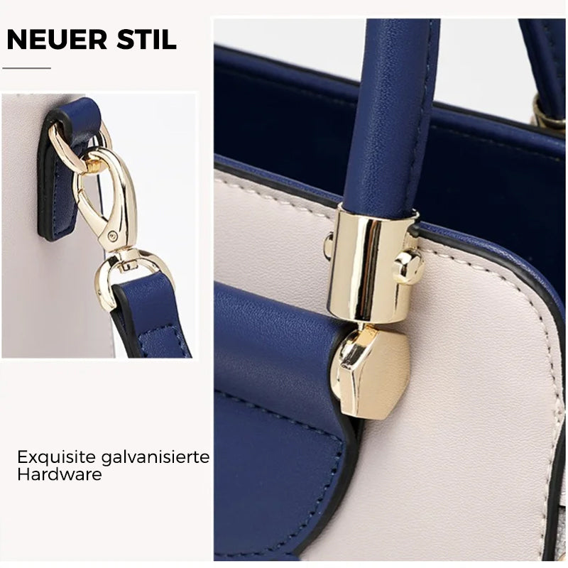 Modische Kontrast-Handtasche Aus PU-Leder