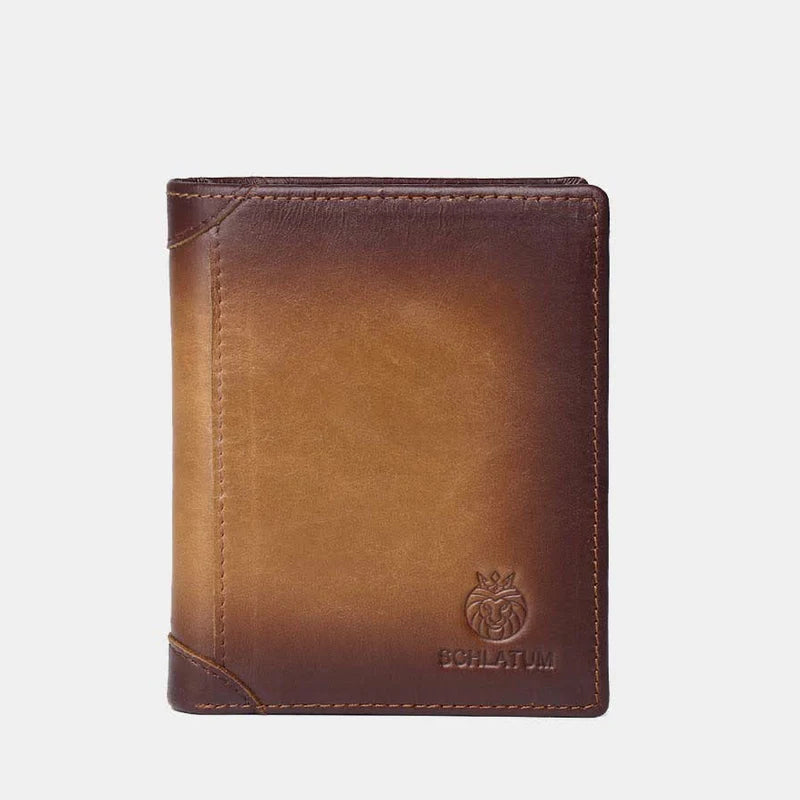Bifold-Geldbörse aus Leder für Herren mit Anti-Diebstahl-RFID-Blockierung