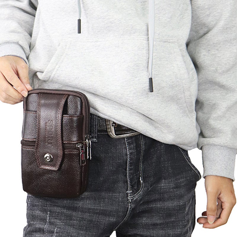 Multifunktionale Handy-Gürteltasche Aus Leder