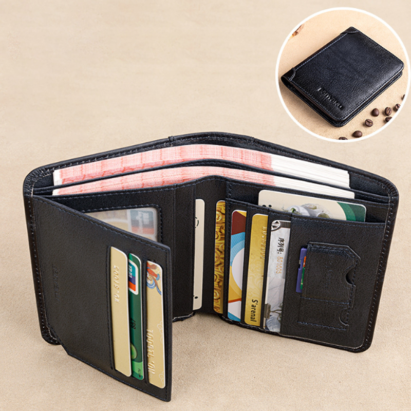 Herren Retro-Geldbörse aus PU-Leder mit RFID-Blockierung