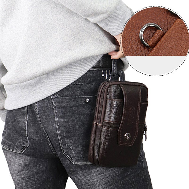 Multifunktionale Handy-Gürteltasche Aus Leder