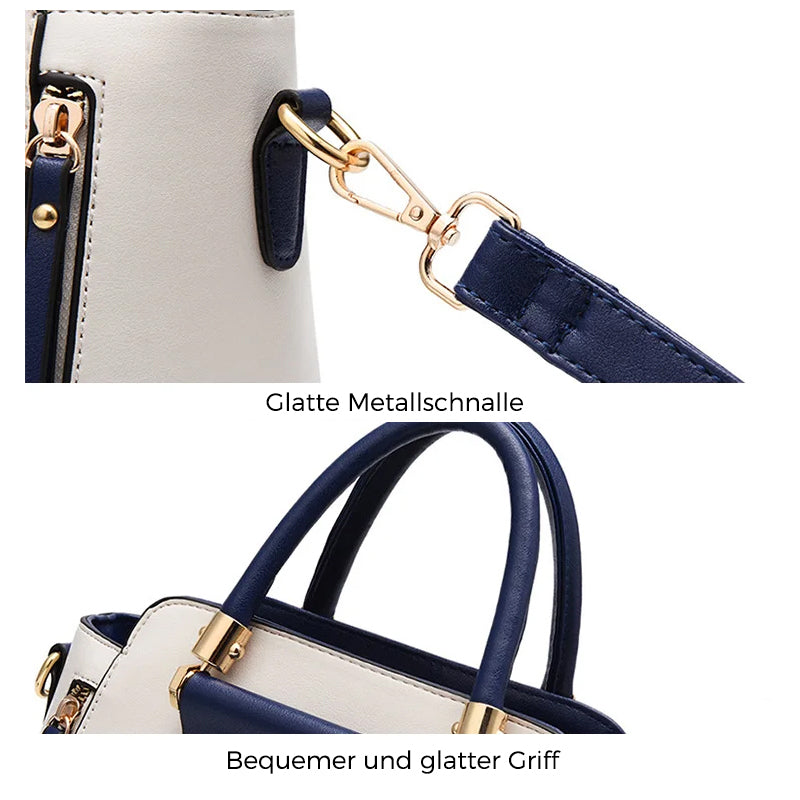 Modische Kontrast-Handtasche Aus PU-Leder