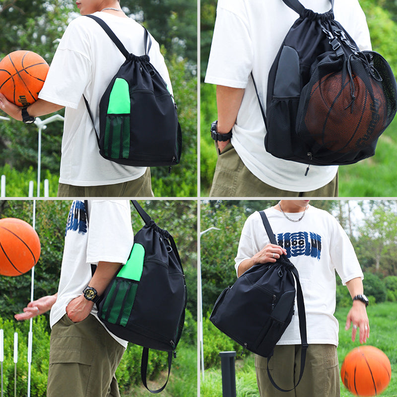 Einfarbiger Sportrucksack mit Kordelzug aus Nylon