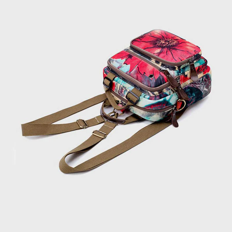 Multifunktionaler wasserdichter Rucksack mit Blumendruck