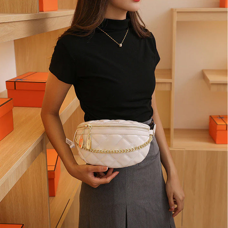 Vielseitige Brusttasche mit Karomuster