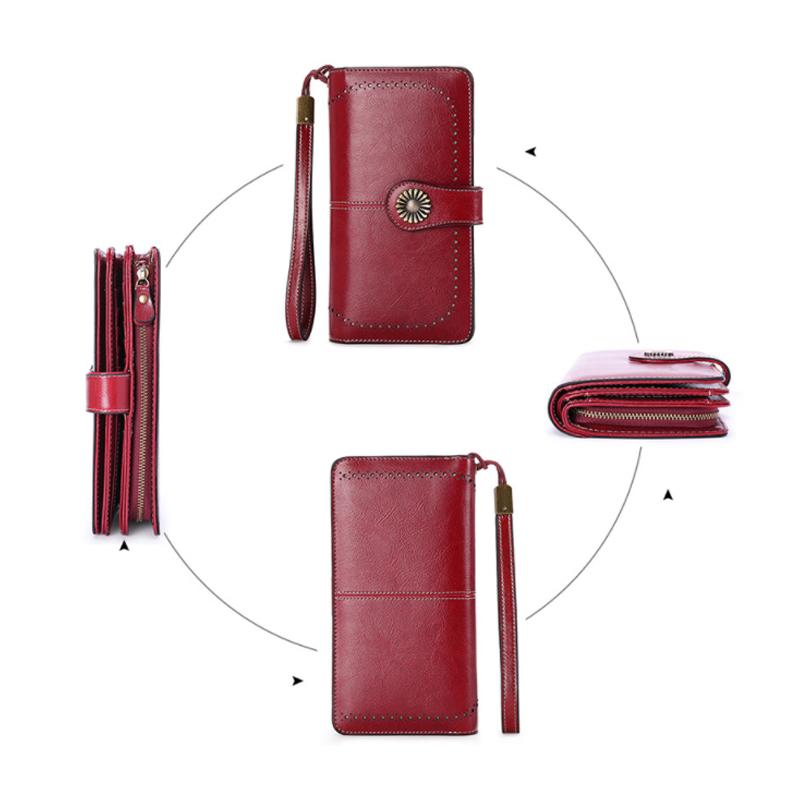 Retro lange Brieftasche mit großem Fassungsvermögen