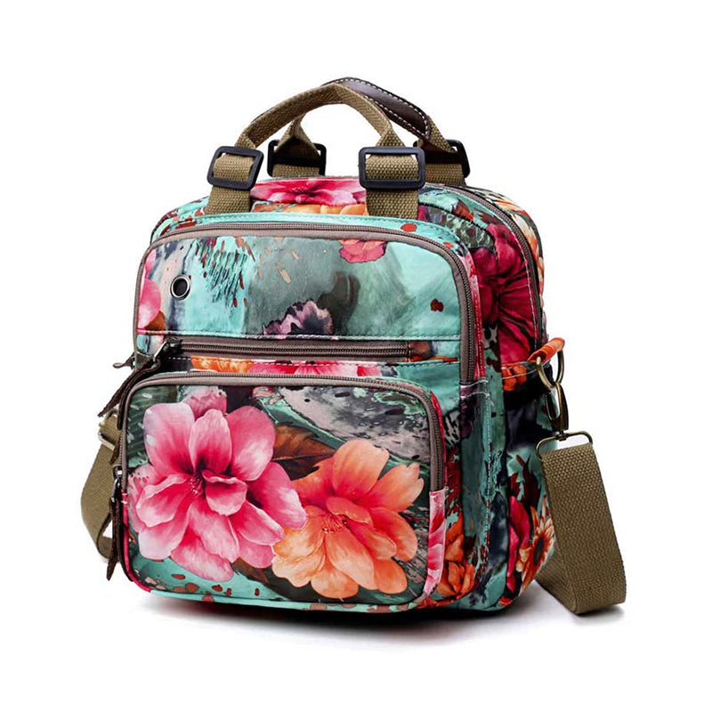 Multifunktionaler wasserdichter Rucksack mit Blumendruck