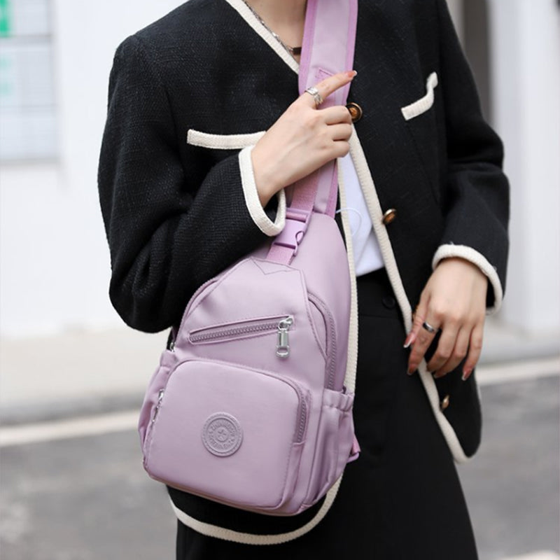 Damen-Schultertasche aus Segeltuch mit mehreren Taschen