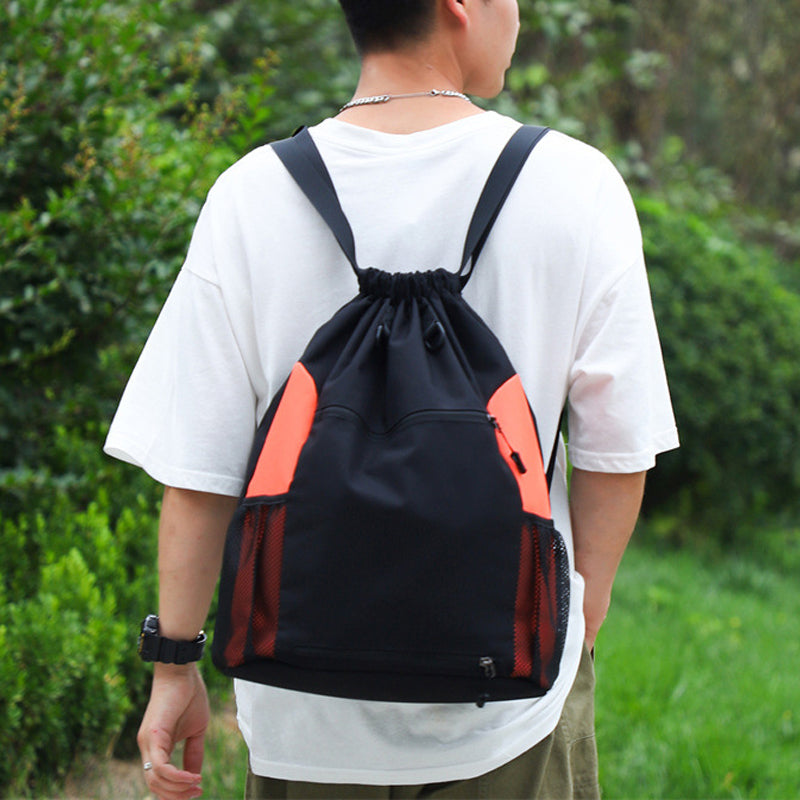 Einfarbiger Sportrucksack mit Kordelzug aus Nylon