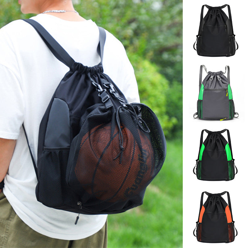 Einfarbiger Sportrucksack mit Kordelzug aus Nylon