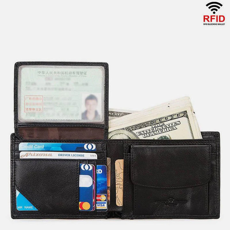 Vintage RFID-Geldbörse mit großem Fassungsvermögen