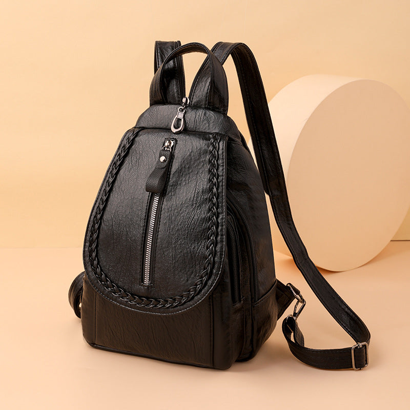 Twist Clamshell Lederrucksack