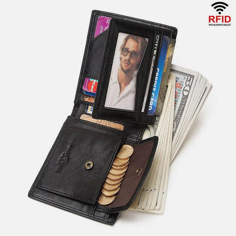 Vintage RFID-Geldbörse mit großem Fassungsvermögen