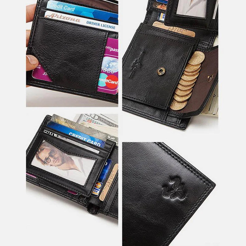 Vintage RFID-Geldbörse mit großem Fassungsvermögen