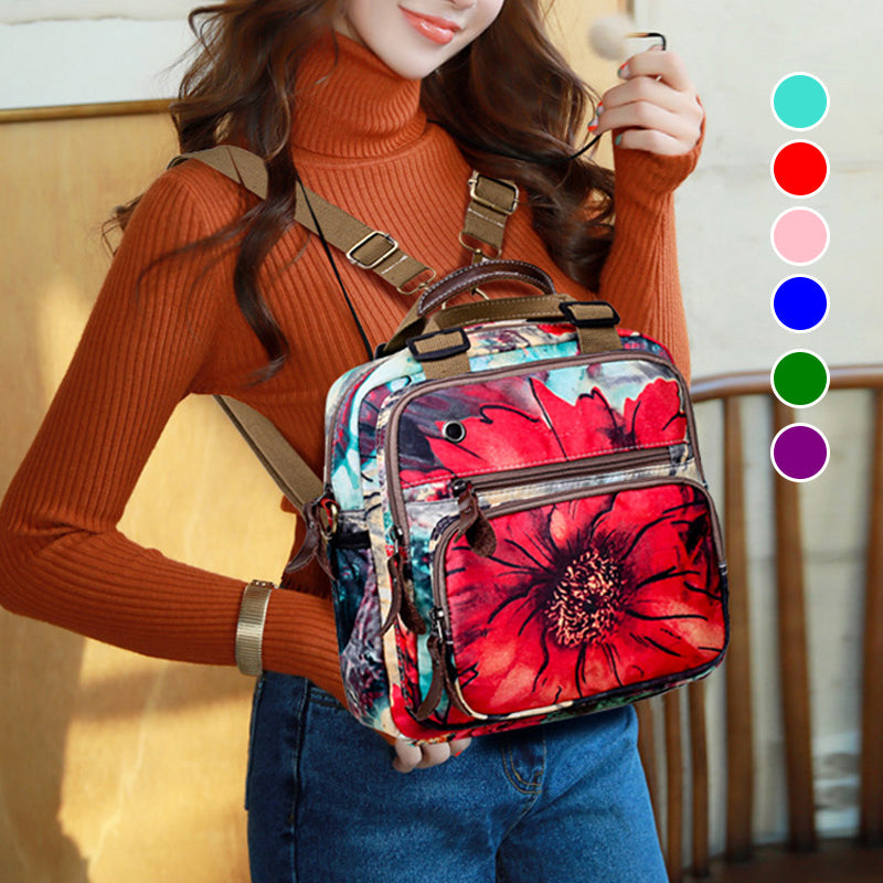 Multifunktionaler wasserdichter Rucksack mit Blumendruck