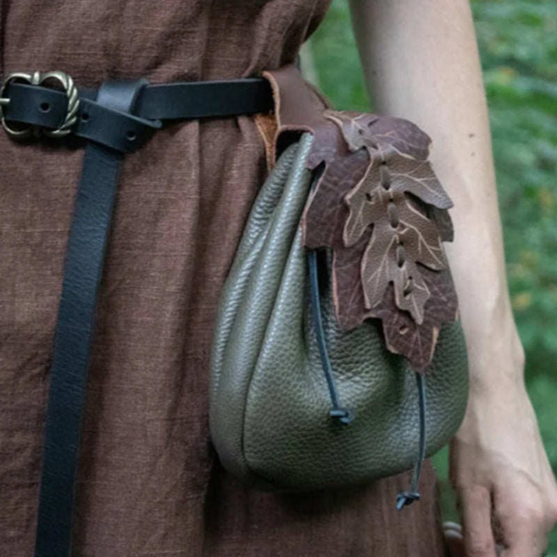 Vintage Stilvolle Laub-Gürteltasche