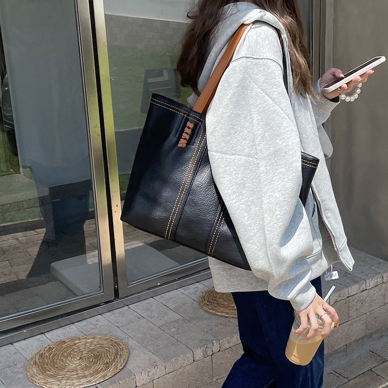 Einfache Vielseitige Handtasche aus Qualitätsleder