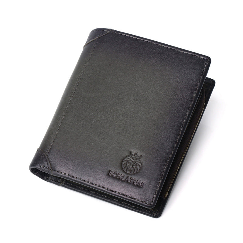 Bifold-Geldbörse aus Leder für Herren mit Anti-Diebstahl-RFID-Blockierung