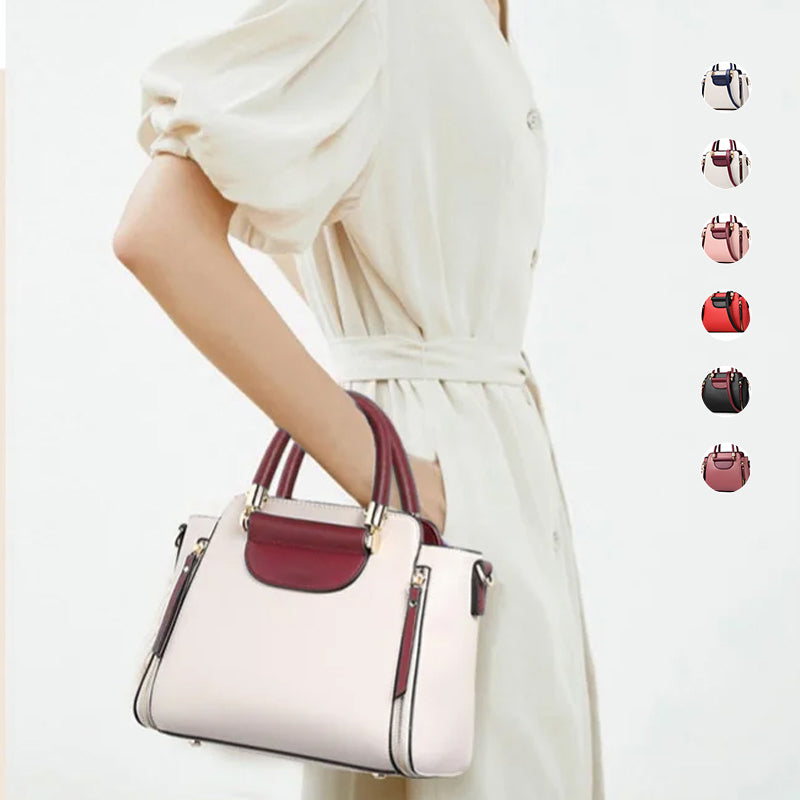 Modische Kontrast-Handtasche Aus PU-Leder