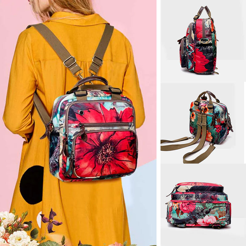 Multifunktionaler wasserdichter Rucksack mit Blumendruck