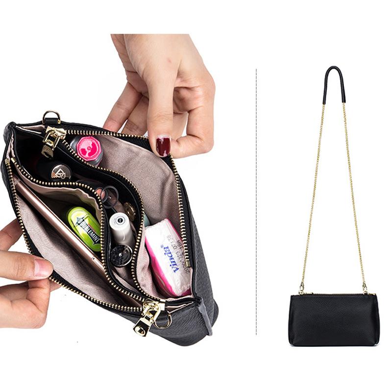 Damen Einfache Schultertasche aus weichem Leder